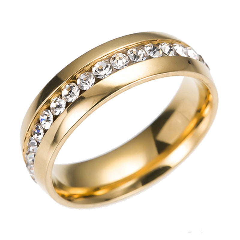 Personalized Fashion Single Row Diamond Ring Stainless Steel Nocturna-Pro