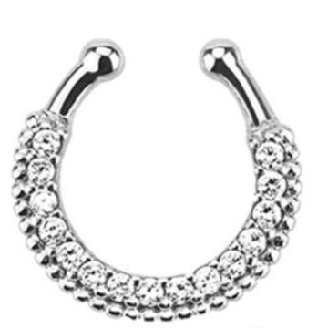 Stainless Steel Diamond C Rod Nose Ring Nocturna-Pro