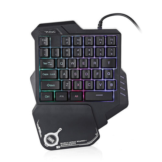 One-Handed Mechanical Gaming Keyboard RGB Backlit Portable Mini Gaming Keypad Game Controller Nocturna-Pro