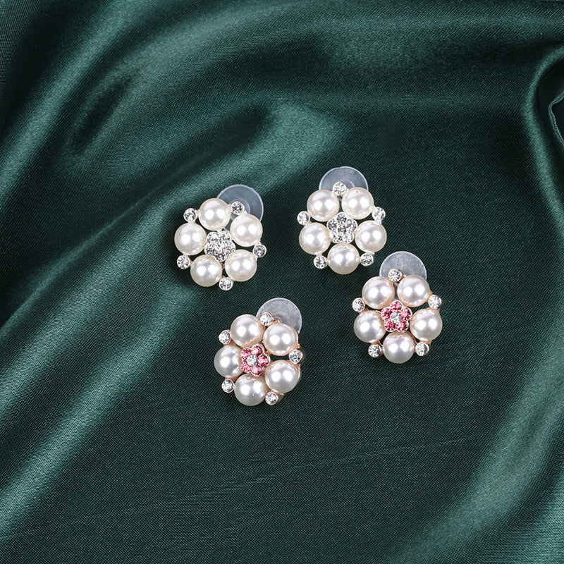 Rhinestone Pearl Snowflake Necklace And Earring Set Nocturna-Pro