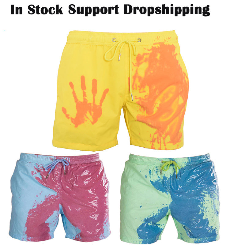 Magical Change Color Beach Shorts Summer Men Swimming Trunks Swimwear Swimsuit Quick Dry bathing shorts Beach Pant Nocturna-Pro