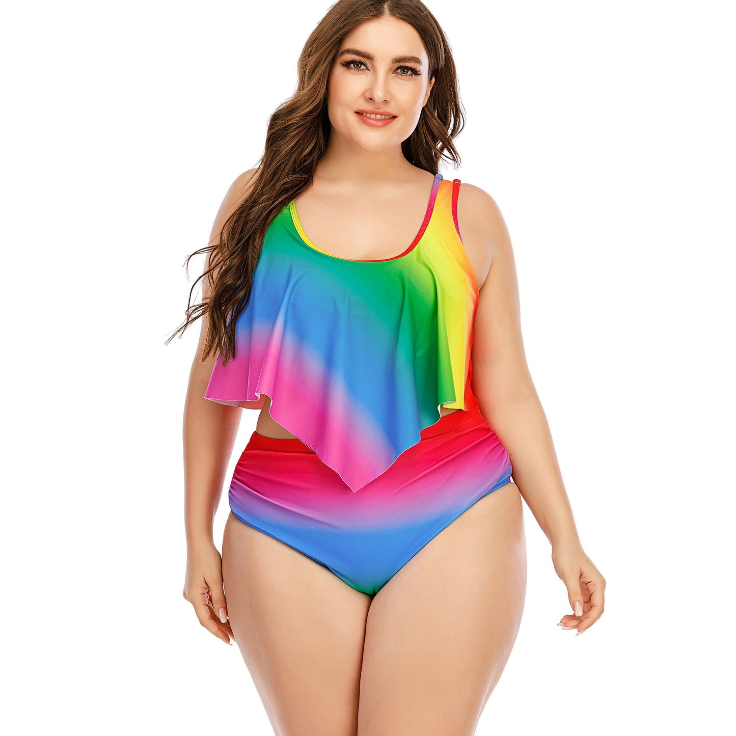Plus Size Women's Split Rainbow Swimsuit Nocturna-Pro