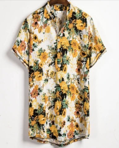 Slim shirt men contrast color printing shirt men Nocturna-Pro
