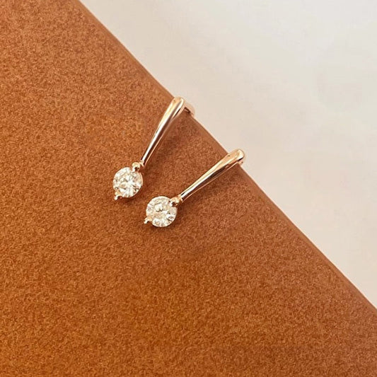 Simple Inlaid Zircon Stud Earrings Minimalist Nocturna-Pro