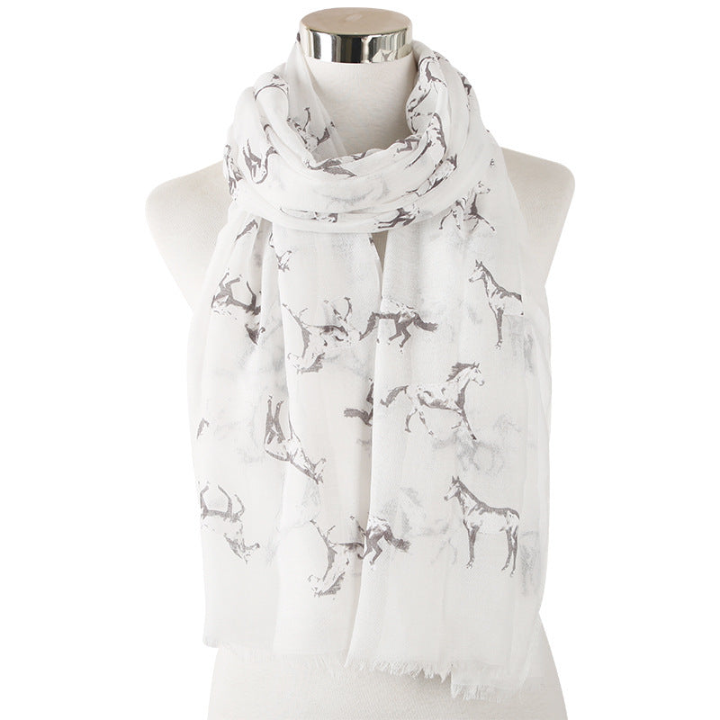 New Running Horse Scarf Animal Print Scarf Nocturna-Pro