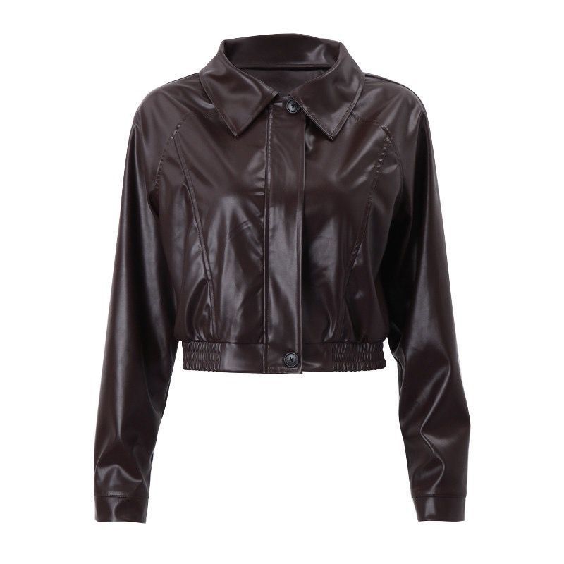 Leather Short Jacket Vintage Zipper American Casual Motorcycle Nocturna-Pro