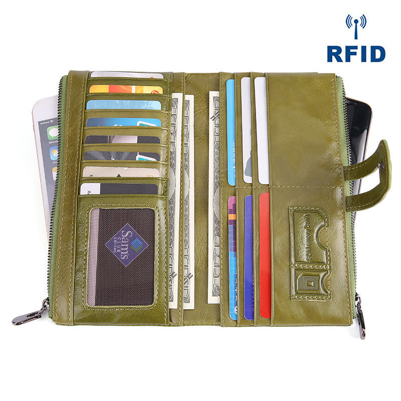 Retro Women's Leather Wallet Fashion Rfid Long Wallet Nocturna-Pro