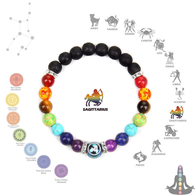New Seven Chakra Meditation Bracelet Couple Constellation Men And Women Nocturna-Pro