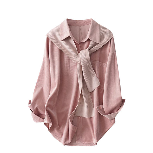 Large Size Premium And Age Reducing Knitted Shawl Shirt Nocturna-Pro
