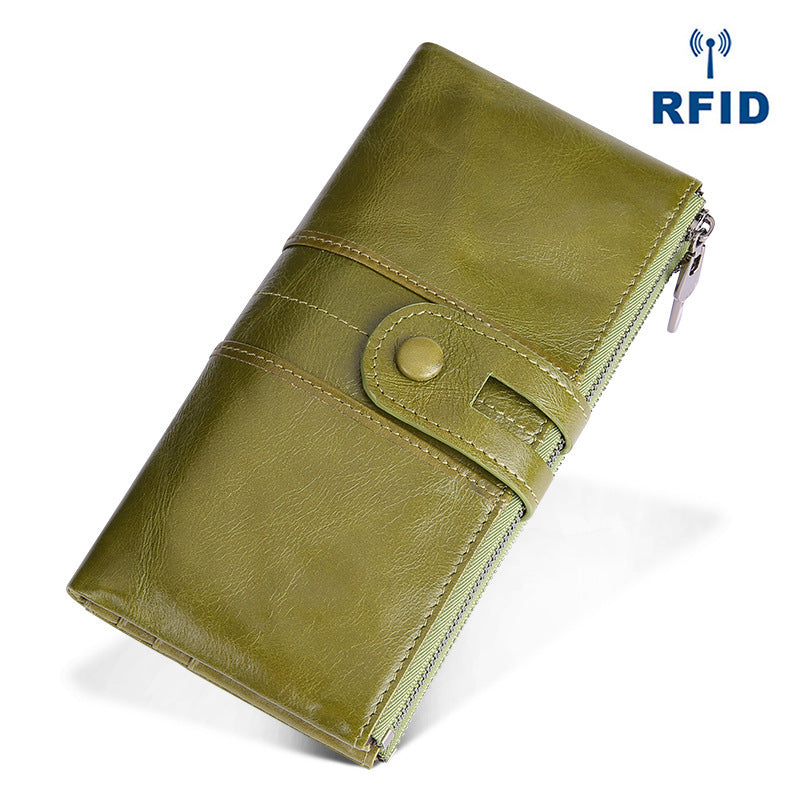Retro Women's Leather Wallet Fashion Rfid Long Wallet Nocturna-Pro
