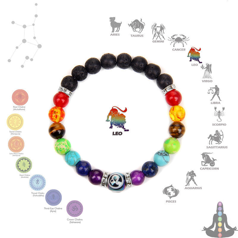 New Seven Chakra Meditation Bracelet Couple Constellation Men And Women Nocturna-Pro
