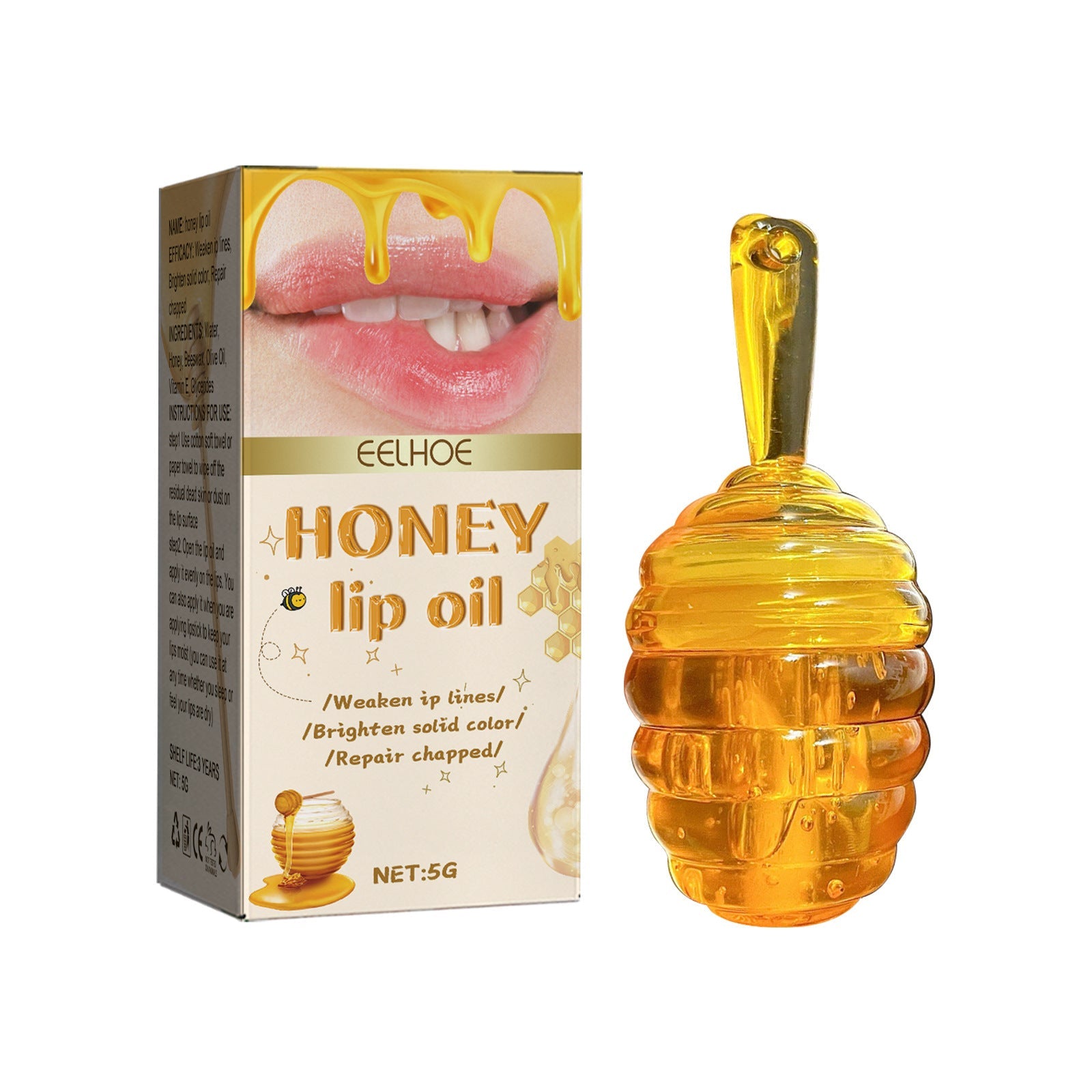 Honey Lip Gloss Fade Anti-chapping Peeling Care Nocturna-Pro