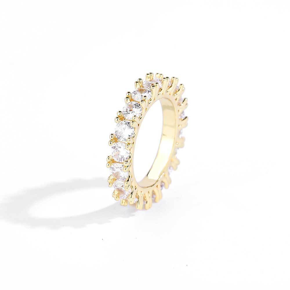 Hip Hop 4mm Single Row Zircon Ring For Men Nocturna-Pro