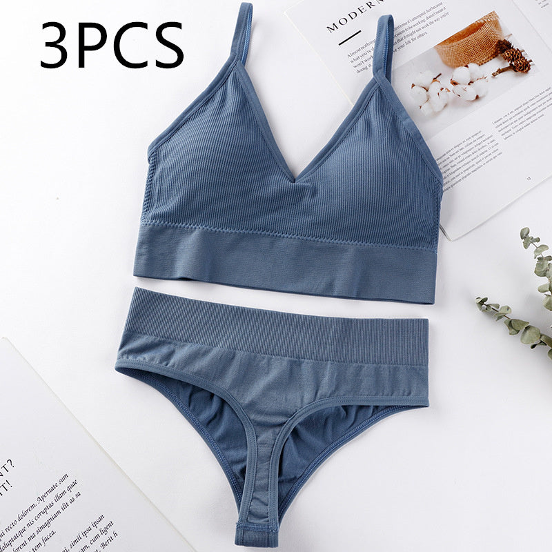 Women's Thin French Style No Steel Ring Panties And Bra Set Nocturna-Pro