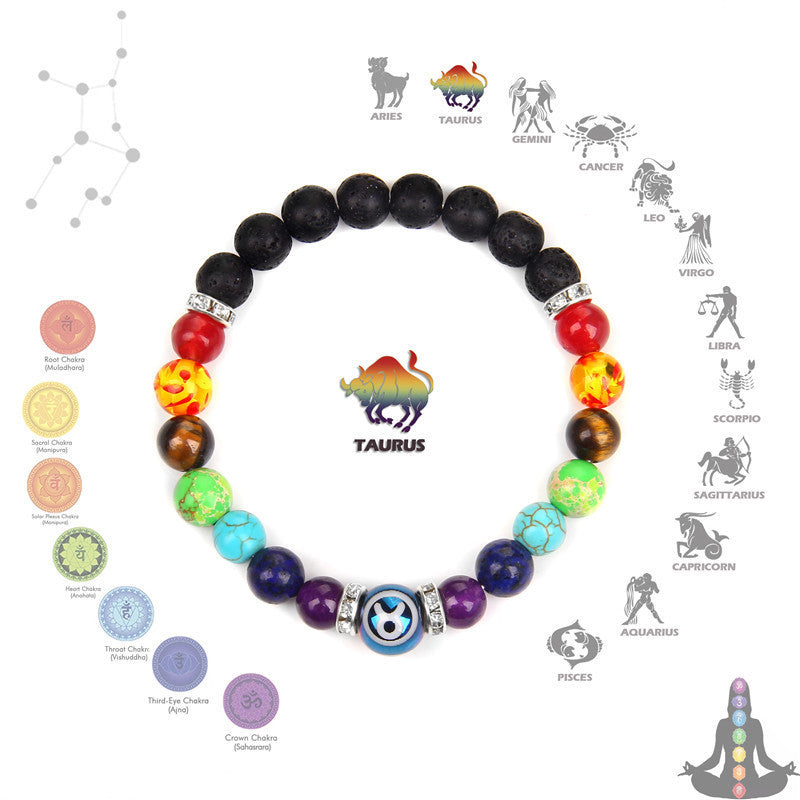 New Seven Chakra Meditation Bracelet Couple Constellation Men And Women Nocturna-Pro
