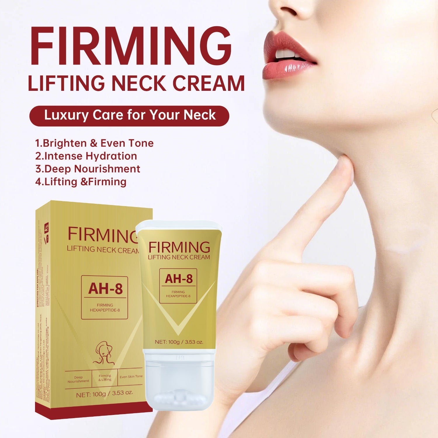 Neck Firming Roller Cream Lifts Dilutes Neck Lines Deeply Nourishes Easily Absorbed Massages And Soothes Neck Skin Care Nocturna-Pro