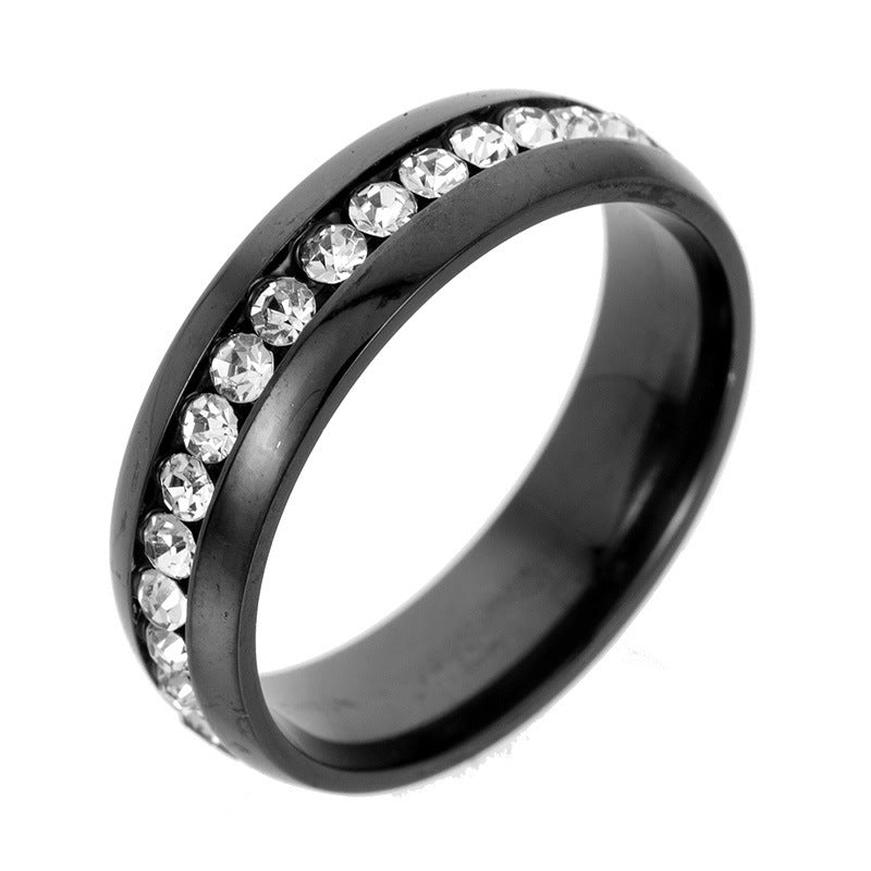 Personalized Fashion Single Row Diamond Ring Stainless Steel Nocturna-Pro