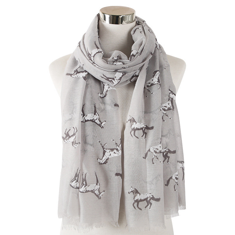 New Running Horse Scarf Animal Print Scarf Nocturna-Pro