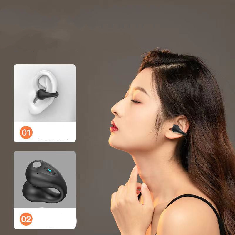 Bone Conduction Headphones TWS Earbuds Ear Clip Bluetooth 5.3 Touch Wireless Earphone In-Ear Bass HIFI Sports Headset Nocturna-Pro