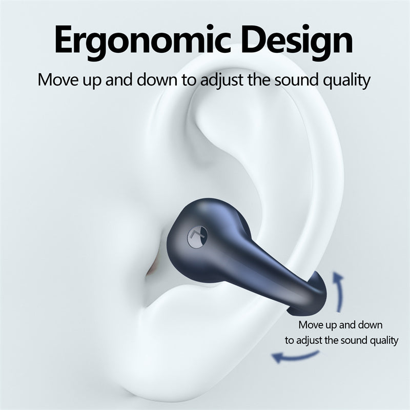 Bone Conduction Headphones TWS Earbuds Ear Clip Bluetooth 5.3 Touch Wireless Earphone In-Ear Bass HIFI Sports Headset Nocturna-Pro