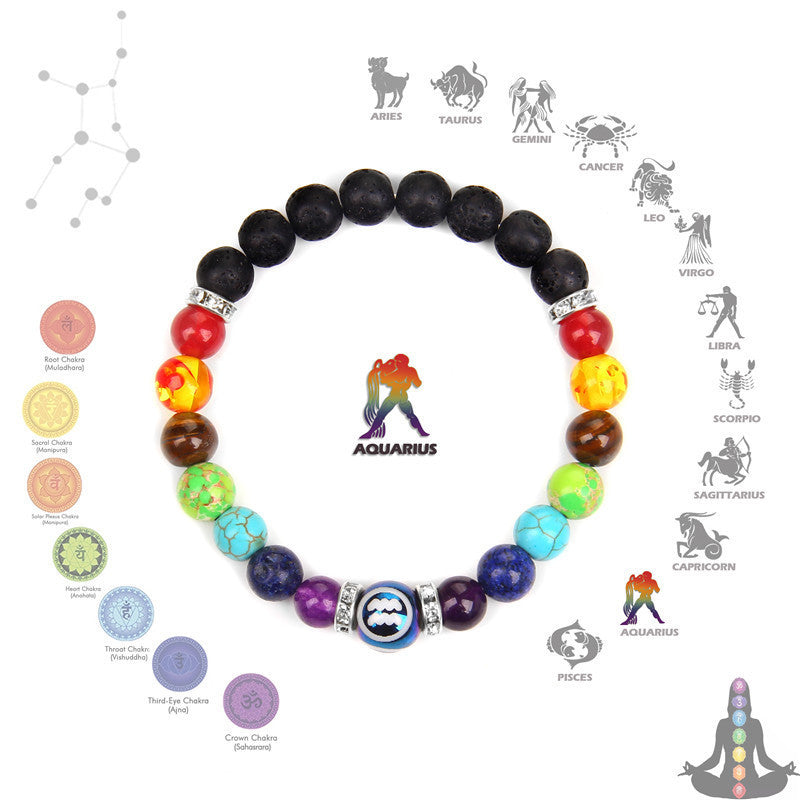 New Seven Chakra Meditation Bracelet Couple Constellation Men And Women Nocturna-Pro