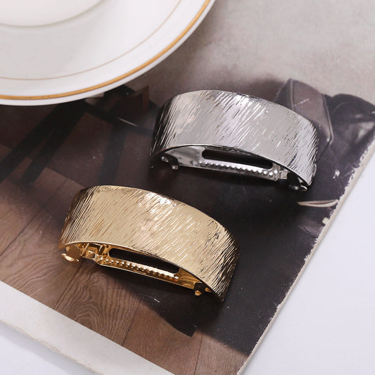 Hemp Surface Metal Ponytail Spring Clip Alloy Brushed Nocturna-Pro