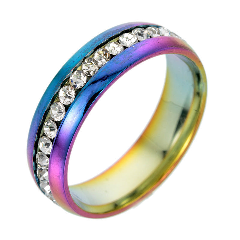 Personalized Fashion Single Row Diamond Ring Stainless Steel Nocturna-Pro