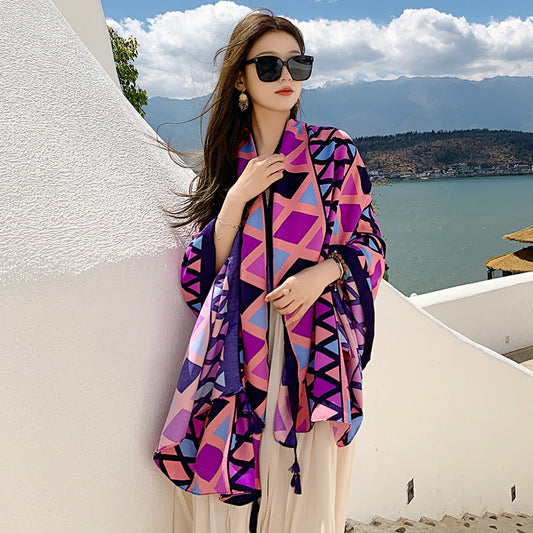 Sanya Seaside Holiday Shawl Scarf Scarf Women's Summer Travel Nocturna-Pro