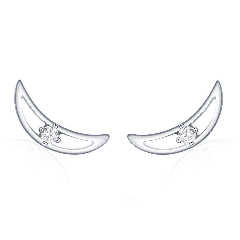 S925 Sterling Silver Niche Design Moon Earrings Nocturna-Pro