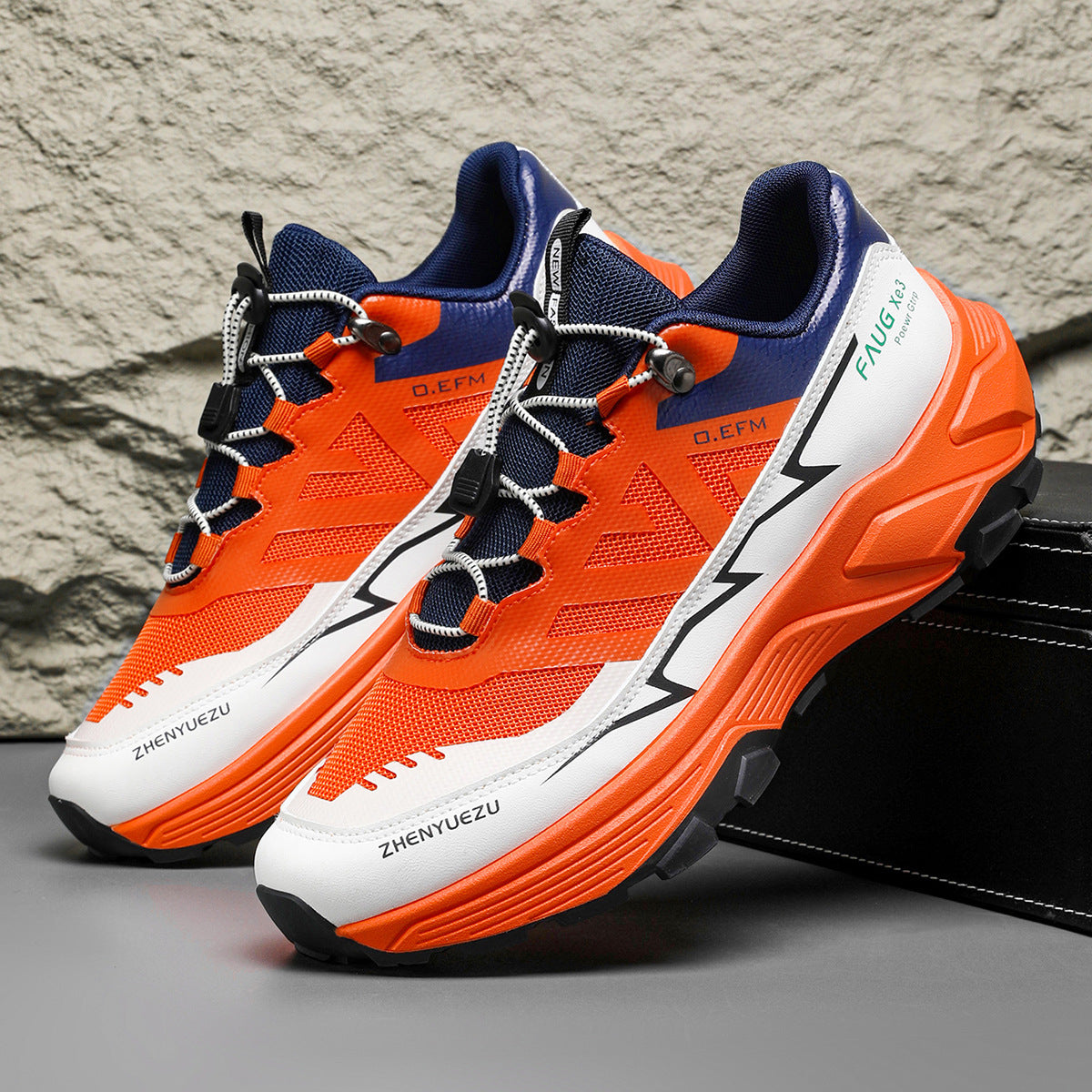 Men Colorblock Sneakers Outdoor Casual Mountaineering Hiking Running Sports Shoes Nocturna-Pro