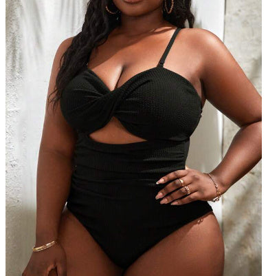 Women's Plus Size One-piece Bikini Solid Color Breathable Swimsuit Nocturna-Pro