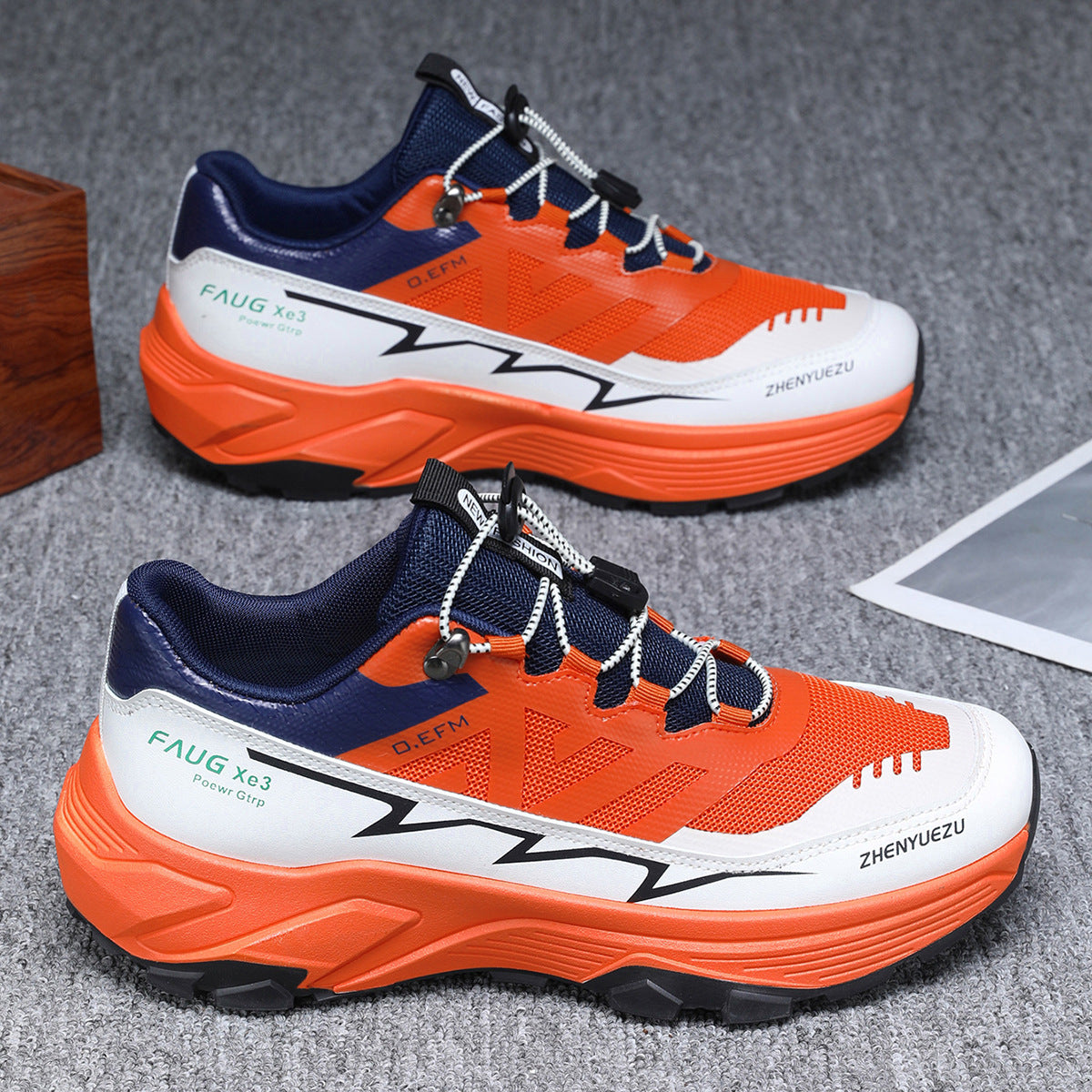 Men Colorblock Sneakers Outdoor Casual Mountaineering Hiking Running Sports Shoes Nocturna-Pro