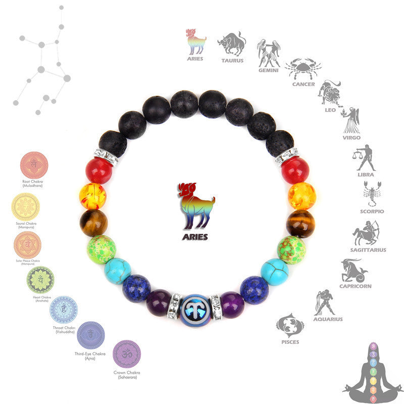 New Seven Chakra Meditation Bracelet Couple Constellation Men And Women Nocturna-Pro