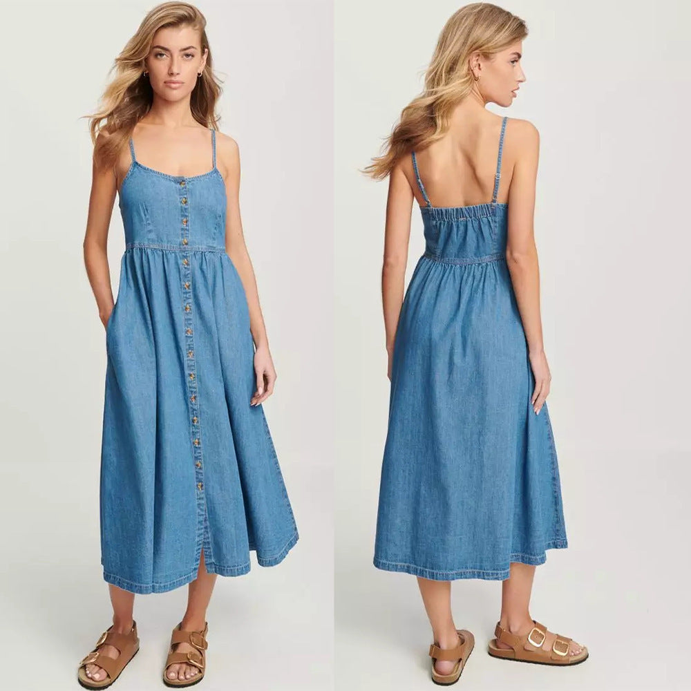 Suspenders Denim Women's Dress Nocturna-Pro