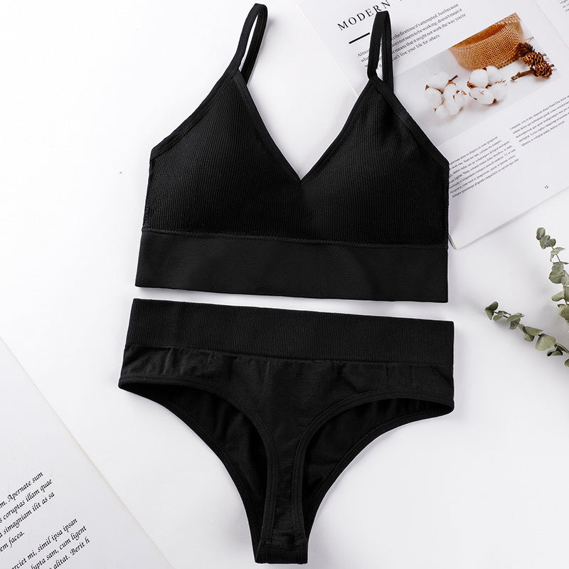 Women's Thin French Style No Steel Ring Panties And Bra Set Nocturna-Pro