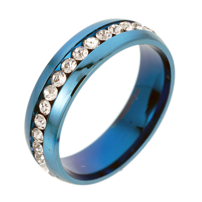 Personalized Fashion Single Row Diamond Ring Stainless Steel Nocturna-Pro