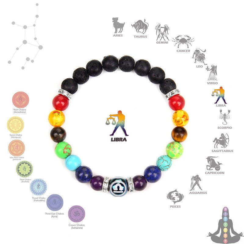 New Seven Chakra Meditation Bracelet Couple Constellation Men And Women Nocturna-Pro