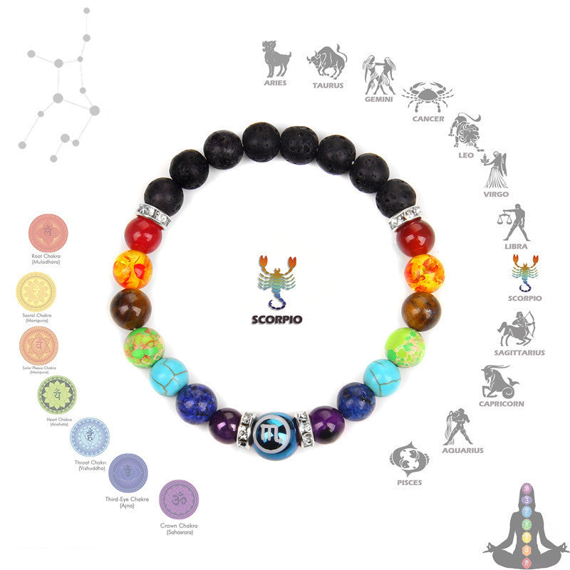New Seven Chakra Meditation Bracelet Couple Constellation Men And Women Nocturna-Pro