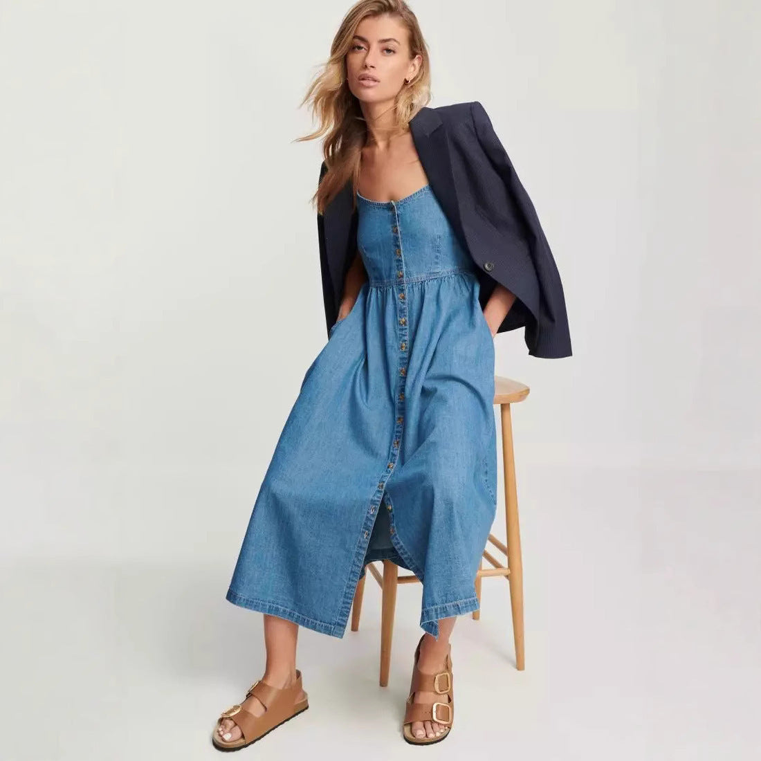 Suspenders Denim Women's Dress Nocturna-Pro