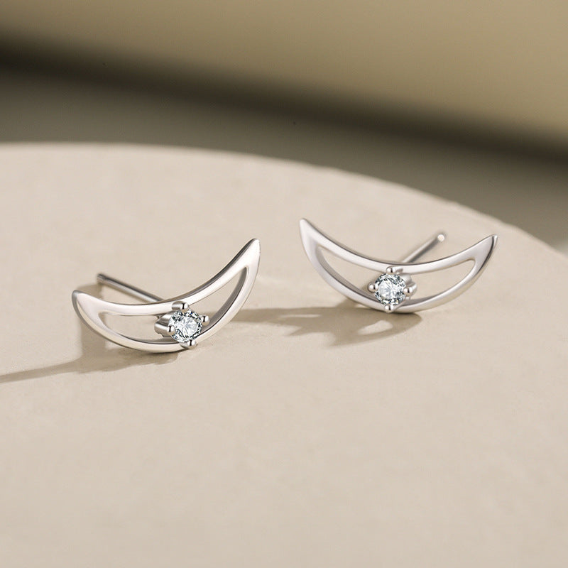 S925 Sterling Silver Niche Design Moon Earrings Nocturna-Pro