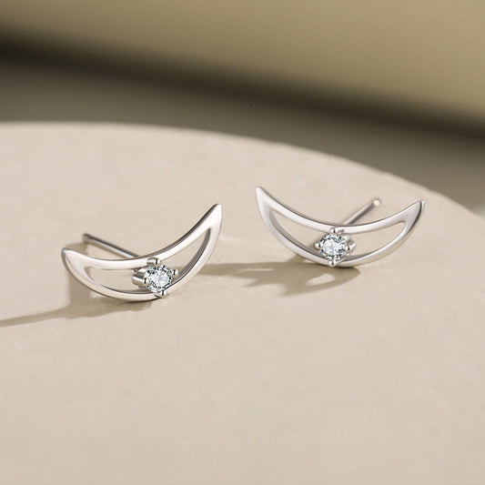 S925 Sterling Silver Niche Design Moon Earrings Nocturna-Pro