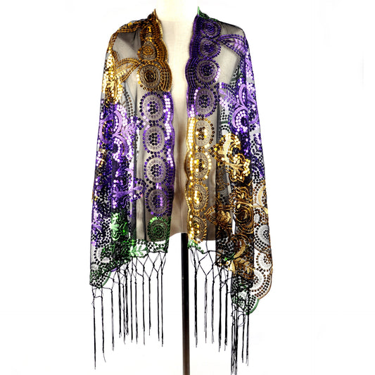 Three-color Christmas Carnival Embroidered Sequins Scarf Nocturna-Pro