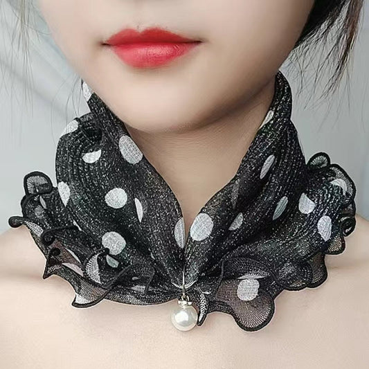 Printed Cute Decorative Scarf Lace Thin Pendant Small Silk Scarf Nocturna-Pro