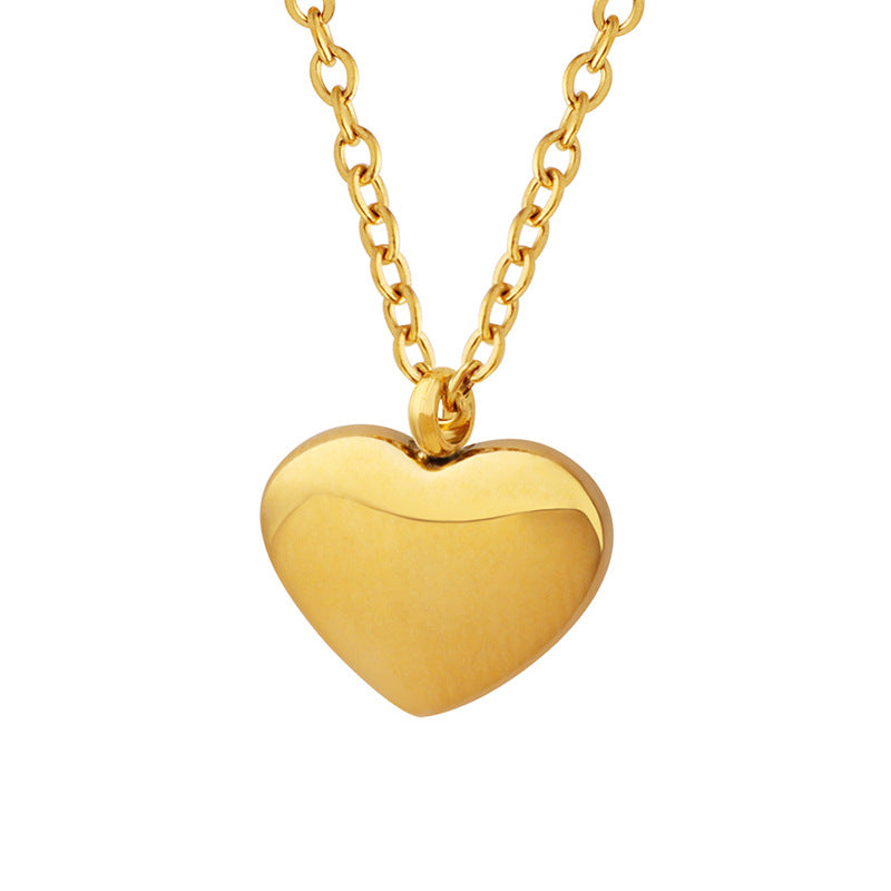 Heart Love Heart Couple Necklace 18K Real Gold Titanium Steel Nocturna-Pro