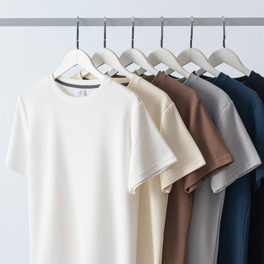 Summer Japanese Round Neck Half Sleeve Top Loose Casual Solid Color Nocturna-Pro