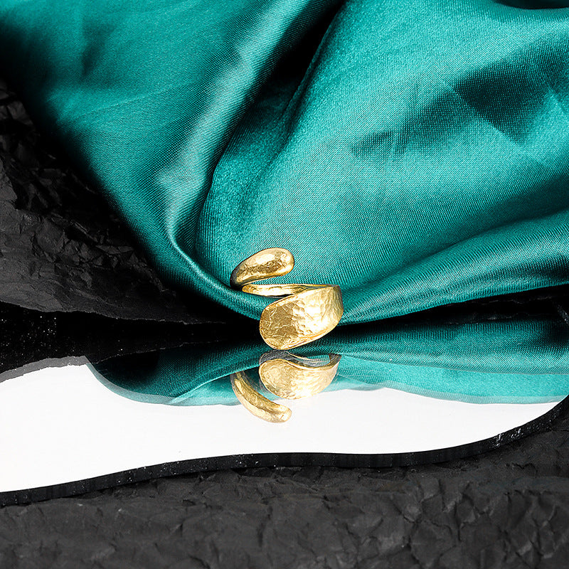 Irregular Concave And Convex Water Drop Gold And Silver Ring Nocturna-Pro
