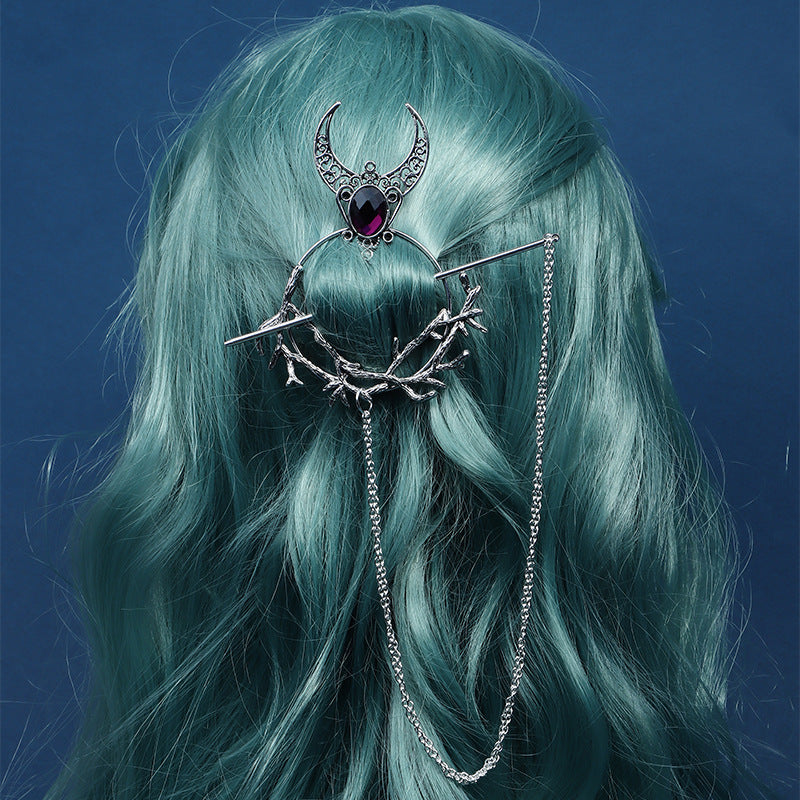 Witch Hairpin Rhinestone Elegant Trendy Dots Nocturna-Pro