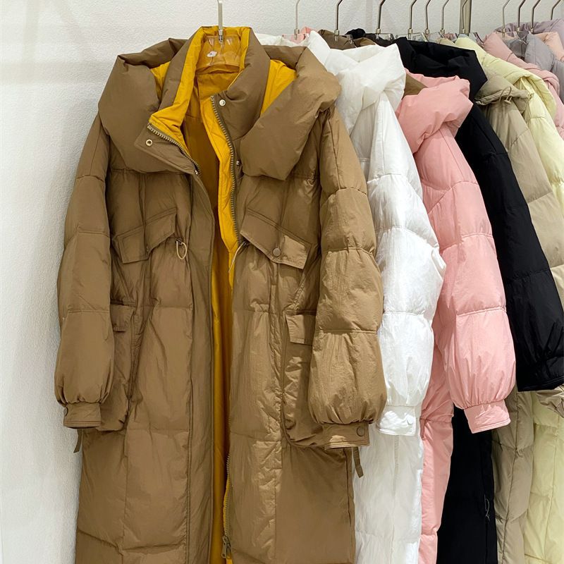 Korean Style Winter Clothes Hooded Women's Over-the-knee Quilt Down Jacket Nocturna-Pro