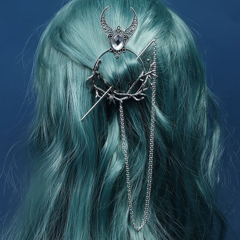 Witch Hairpin Rhinestone Elegant Trendy Dots Nocturna-Pro