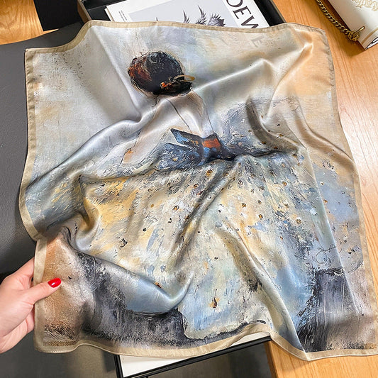 Women's Simple Decorative Silk Scarf Nocturna-Pro